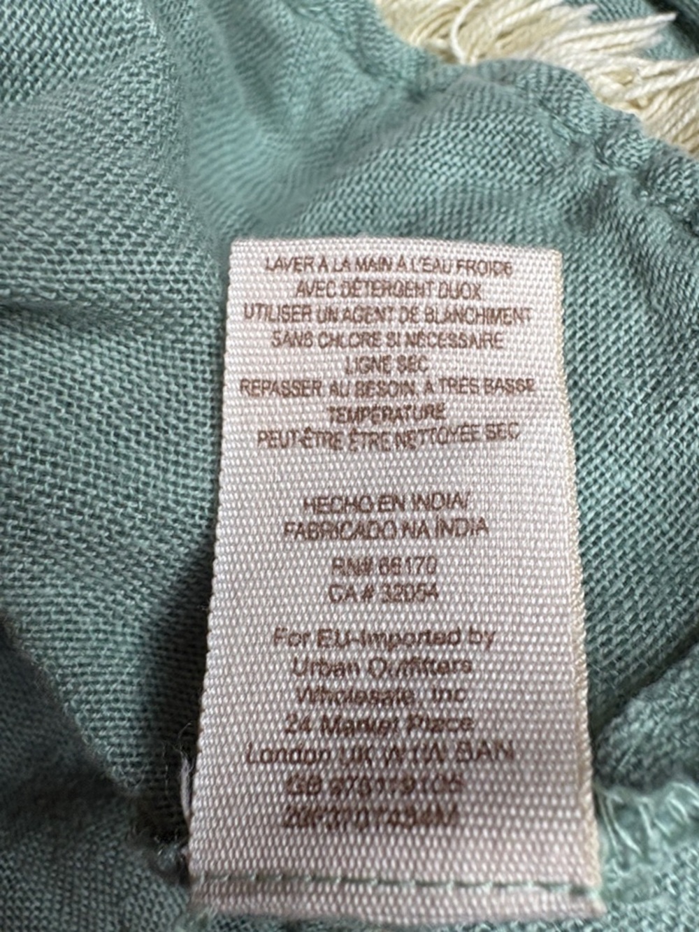 Free People Sage Green Linen & Crochet-Trim Sleeveless Tunic - Picture 8 of 8